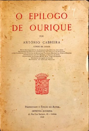 António Cabreira, O epílogo de Ourique, Lisboa, 1933