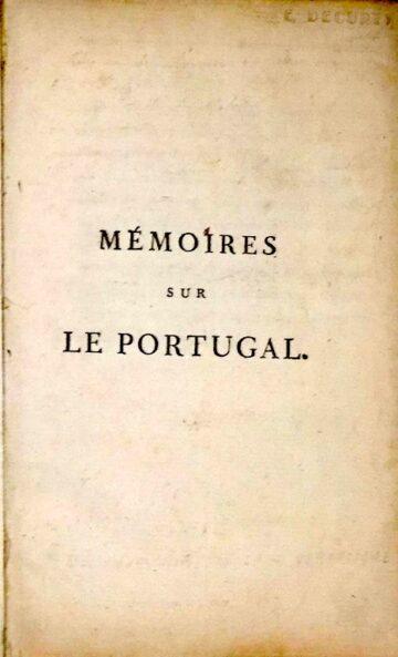 Mémoires sur Le Portugal, Imprimerie de la Repúblique