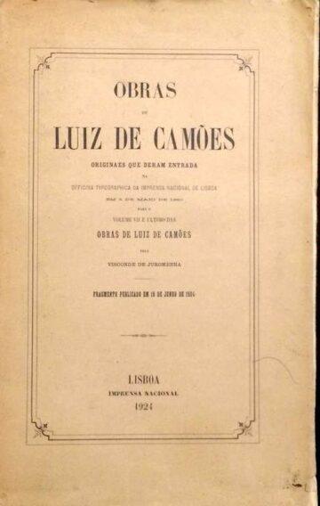 Obras de Luís de Camões originais que deram entrada na Oficina Tipográfica da Imprensa Nacional de Lisboa em Maio de 1880 (...)