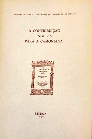 A Contribuição Inglesa para a Camoniana