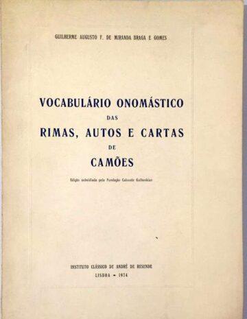 Vocabulário Onomástico das Rimas, autos e Cartas de Camões