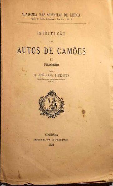 Introdução aos autos de Camões (Filodemo)