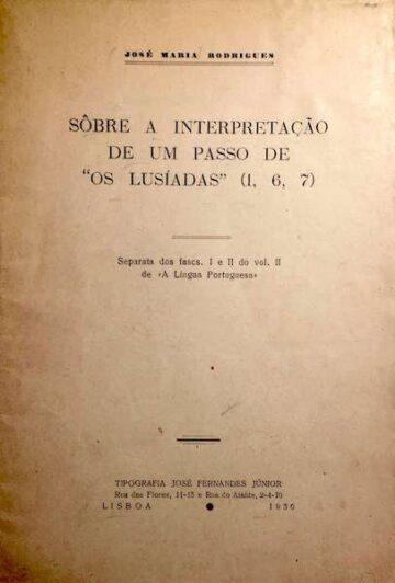 Sobre a interpretação de um passo de "os Lusíadas" (1, 6, 7)