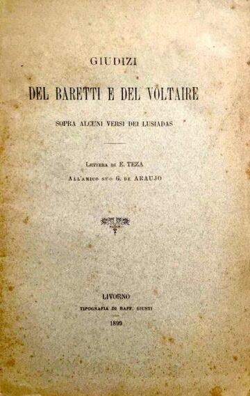 Giudizi del Baretti e del Voltaire sopra alguni versi dei Lusiadas