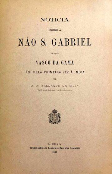Notícia sobre a Nau São Gabriel em que Vasco da Gama foi pela primeira vez à Índia