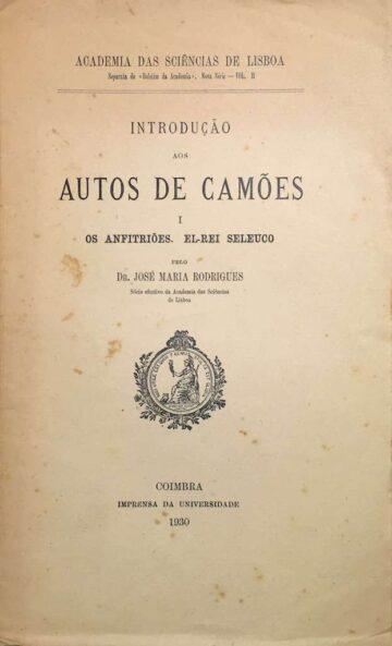 Introdução aos autos de Camões I: Os anfitriões. El-Rei Seleuco