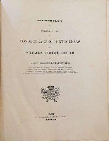 Memória das medalhas e condecorações portuguesas e das estrangeiras com relação a Portugal