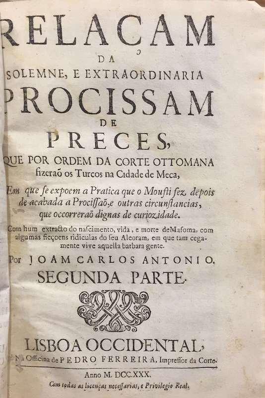 António Correia de Lemos, Três opúsculos... com a Corte Otomana e o Grão Sultão Turco, 1698