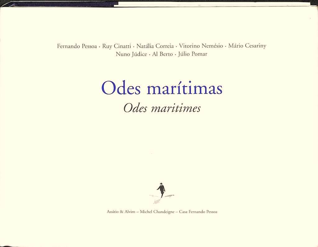 Capa de livro com o nome Fernando Pessoa, Ode marítima.