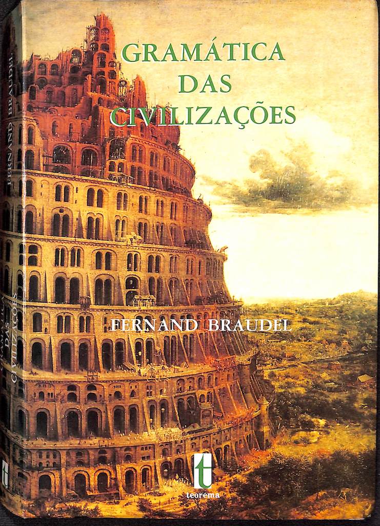 Capo de livro com Torre de Babel parte de uma pintura de Breughel