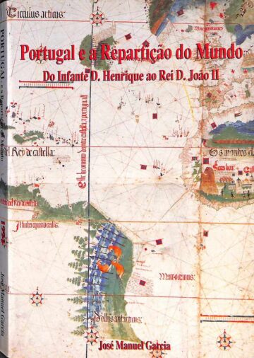 Capa de livro com mapa do Tratado de Tordesilhas