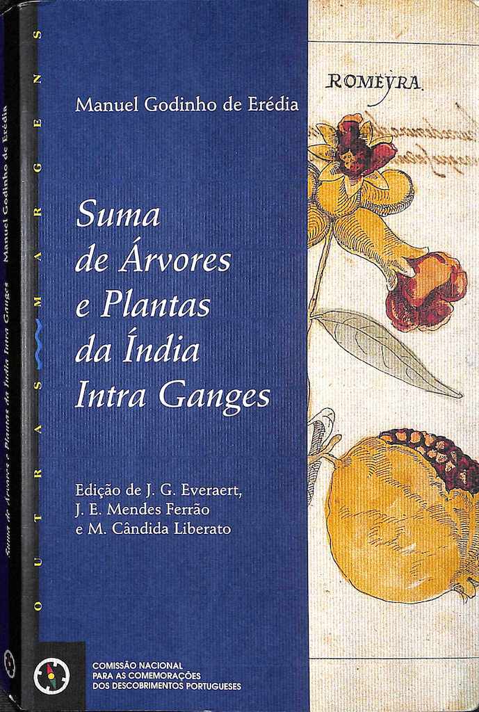Capa de livro com desenho antigo da flor da romeira, a romã