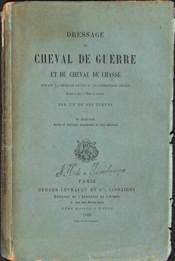 capa de livro sobre dressage de cavalos de guerra e caça