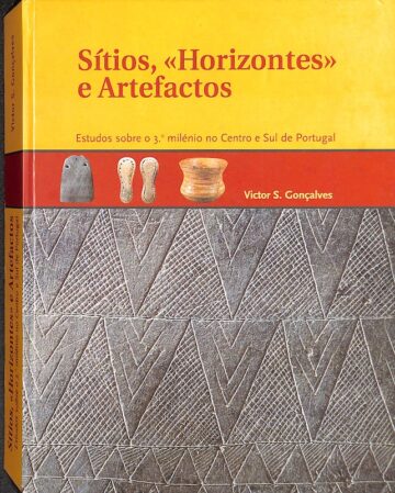 Capa de livro com imagens de artefactos da pré-história na região que ora é Portugal