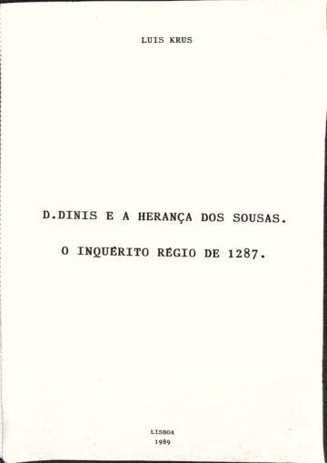 D. Dinis e a herança dos Sousas, o inquérito régio de 1287
