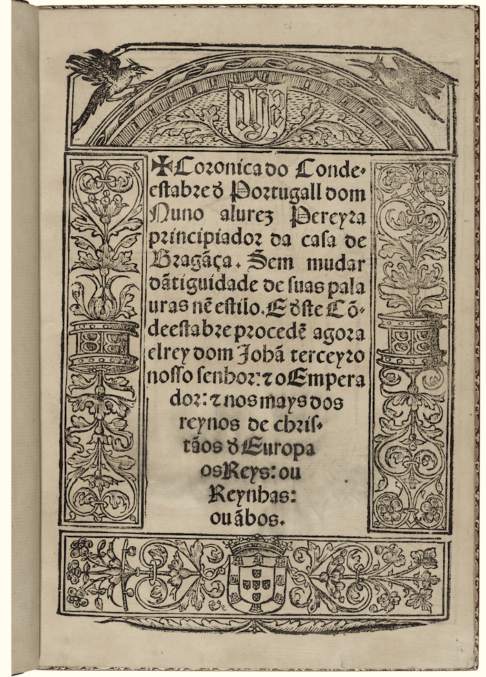Crónica do Condestável Nuno Álvares Pereira, frontispício da edição de 1554