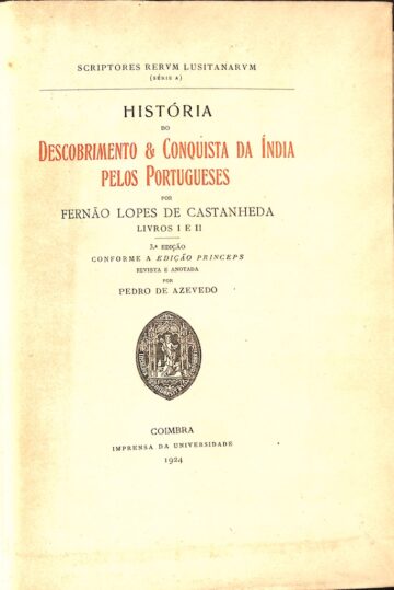 Capa de livro História do descobrimento e conquista da Índia pelos portugueses, Castanheda