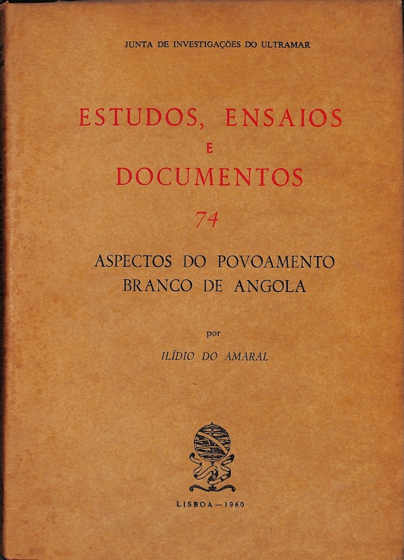 capa de livro Aspectos do povoamento branco de Angola, 1960