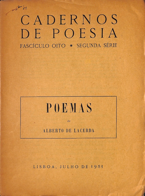 Capa de revista Cadernos de Poesia, fascículo oito