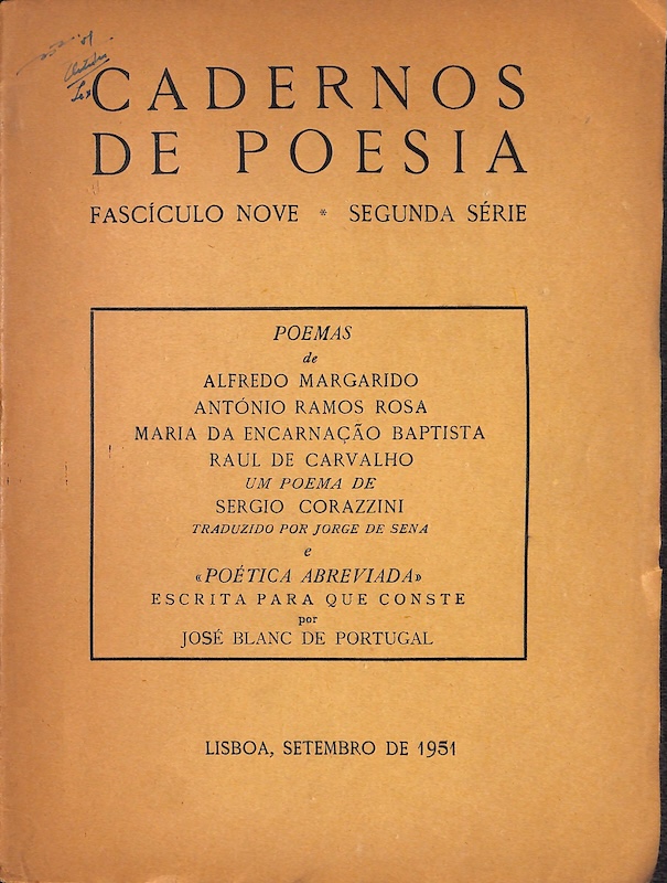 Capa da revista cadernos de poesia fascículo oito