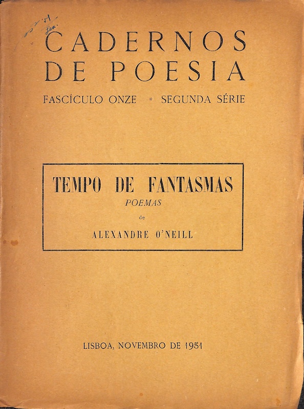 capa da publicação Tempo de fantasmas de alexandre O'Neill edição de 1951