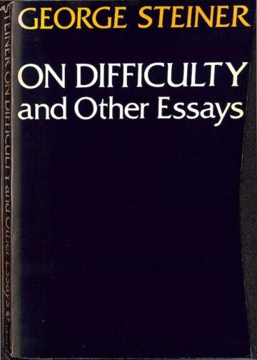 Capa de livro On difficulty and other essays