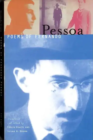 Capa do livro Pessoa, poems of Fernando com várias imagens do poeta na capa