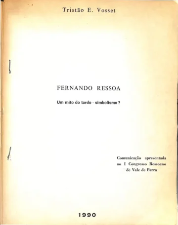 Fernando Ressoa: Um Mito do Tardo-Simbolismo?