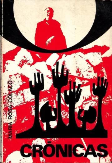 Capa com desenho a vermelho e negro.